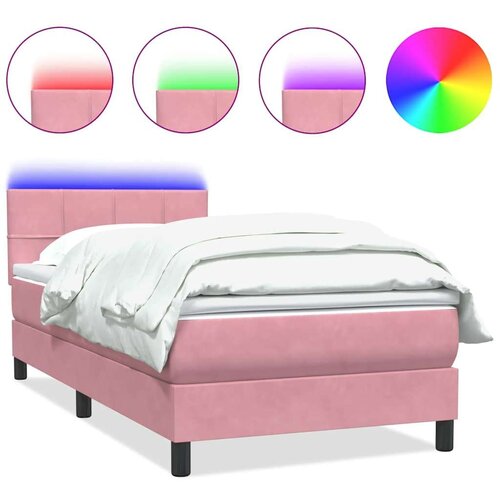  Box spring krevet s madracem ružičasti 80 x 220 cm bar&amp;scaron;unasti Slike