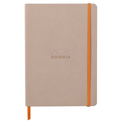  Notes A5, Rhodiarama soft, s gumicom, diktando crte, rose smoke Slike