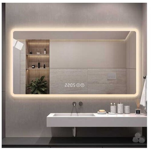 S6_Steklarstvo_sest S6 STEKLARSTVO &amp;Scaron;EST LED ogledalo S65A, 150x80cm, z uro in prikazom temperature Slike