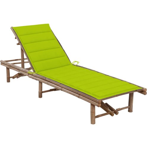 vidaXL vrtni ležalnik z blazino bambus Cene