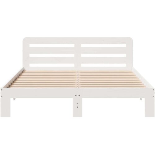 VidaXL Okvir kreveta bez madraca bijeli 150x200 cm od masivne borovine Slike