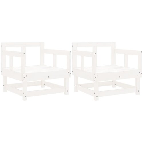 Maison Chic Vrtni stoli - Stol za vrt 2 kosa bela trdna borovina JS1170, (21877689) Slike