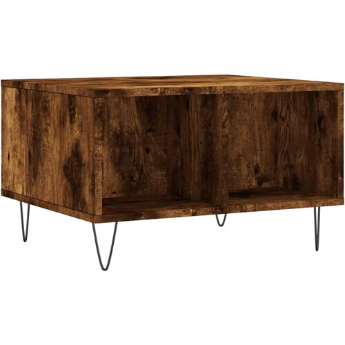 Maison Chic Klubska mizica - kavna mizica - Nizka mizica dimljeni hrast 60x50x36,5 cm inženirski les, (21753629) Slike