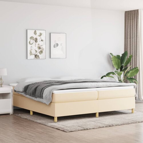  Okvir za krevet s oprugom krem 200x200 cm od tkanine Cijene