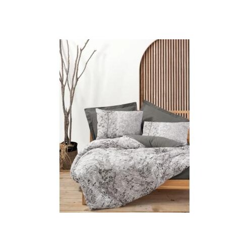 Lessentiel Maison odin - brown brownwhite ranforce double quilt cover set Cene