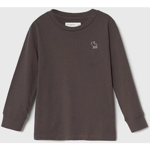 Abercrombie & Fitch Dječja pamučna majica dugih rukava boja: siva, bez uzorka