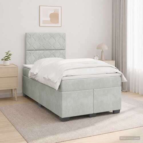  Boxspring krevet s madracem Svjetlosiva 120 x 190 cm Bar&scaron;un Cijene