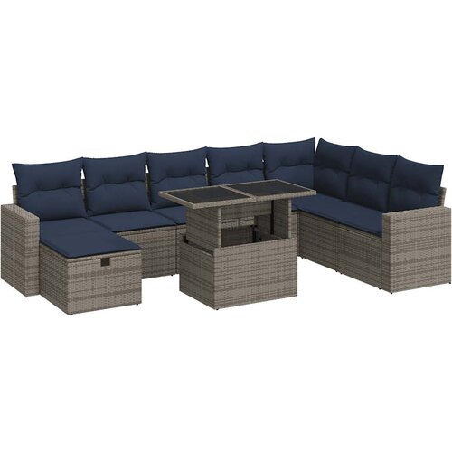  9-dijelni set vrtnih sofa s jastucima od poliratana bagrem Slike