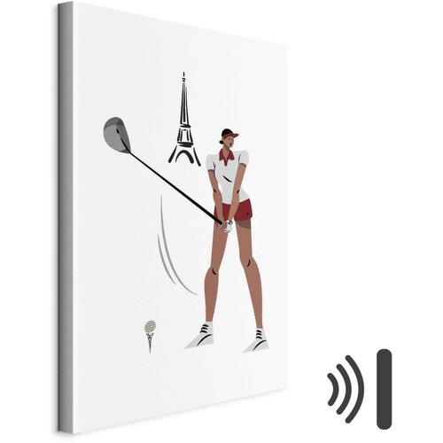  Slika - Female Golfer With the Eiffel Tower in the Background - Illustration 40x60 Akustična Cijene