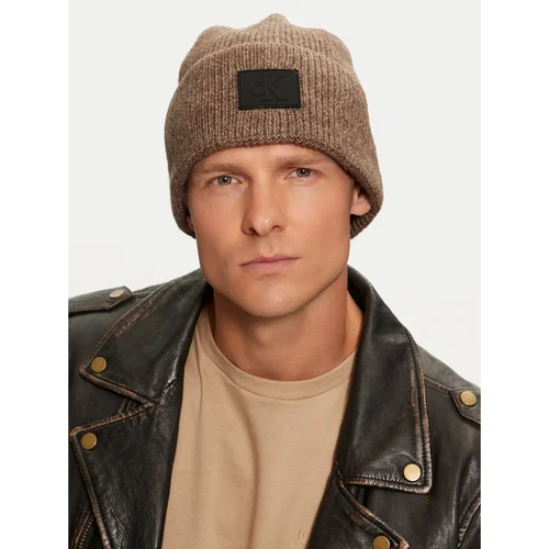 Calvin Klein RUBBERIZED BEANIE K50K512458 Smeđa