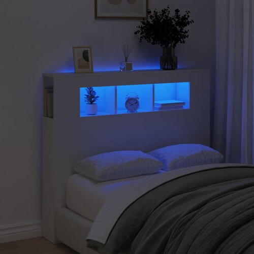 VidaXL LED uzglavlje bijelo 120x18 5x103 5 cm konstruirano drvo Slike
