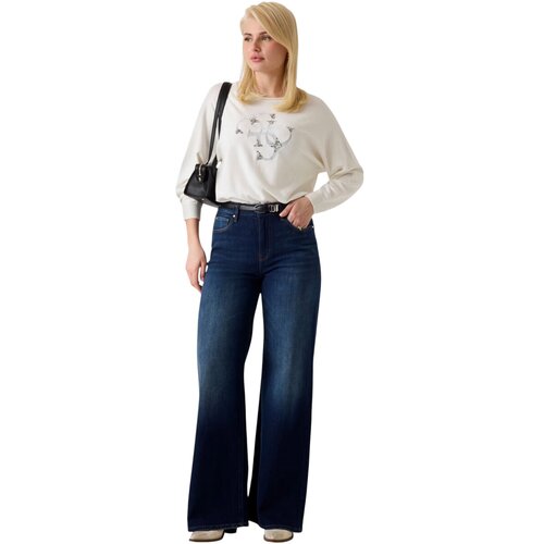 Guess Puloverji BAT SLEEVE GEMMA LOG W6YR27 Z0975 Bela Slike