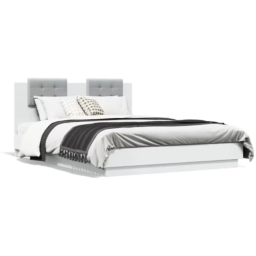 vidaXL Okvir za krevet s uzglavljem bijeli 120 x 200 cm drveni