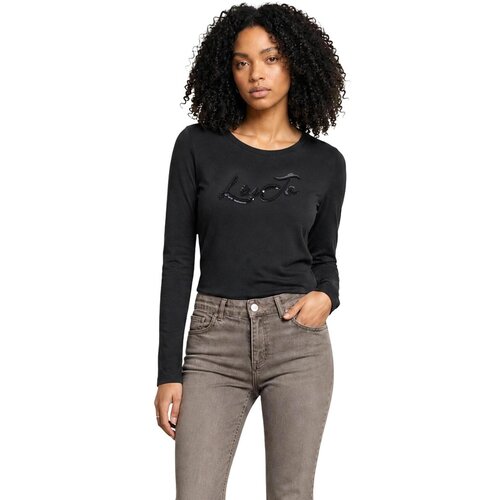 Liu Jo Majice z dolgimi rokavi BASIC T-SHIRT TF6245 JS003 Črna Slike