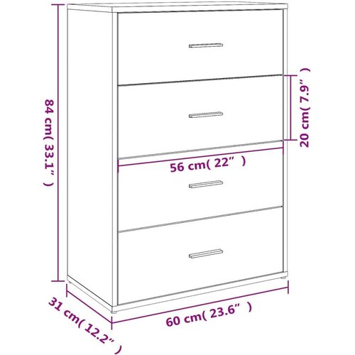  Komoda siva sonoma 60x31x84 cm inženirski les Slike