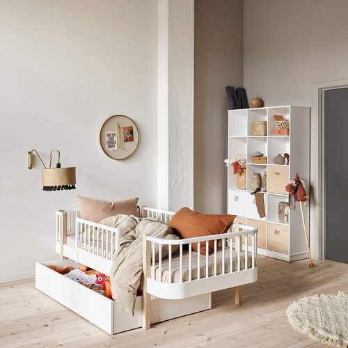 Oliver Furniture&amp;reg; komplet 3 lesenih &amp;scaron;katl za regal white/oak Slike