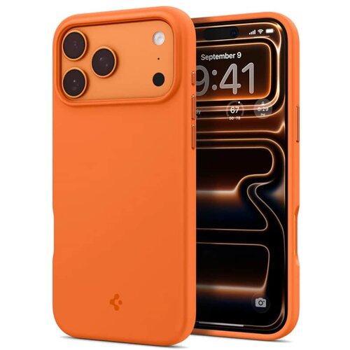 Spigen ovitek Silicone Fit MagSafe za Apple iPhone 17 Pro, Cosmic Orange (ACS11379) Cene
