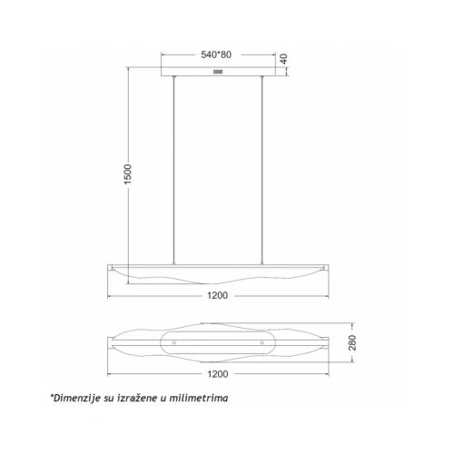 Vesta 598 VISILICA 40W 3000K CRNA/MESING Slike