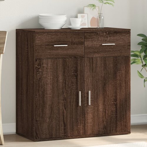 VidaXL Komoda rjavi hrast 79x38x80 cm inženirski les Slike