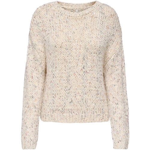 Only Puloverji Onlwinter Ls Sequins O-Neck Knt 15358405 Bela Slike