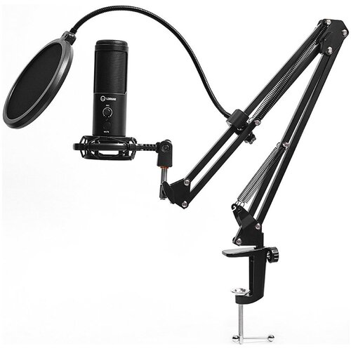 Lorgar Gaming Microphones, Black, USB condenser microphone with boom arm stand, pop filter, tripod stand. including 1* microphone, 1*Boom A Cene