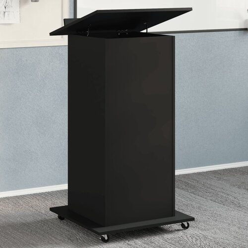 vidaXL Govornica s kotačima i ladicom crna 55 x 55 x 107 cm drvena Cijene