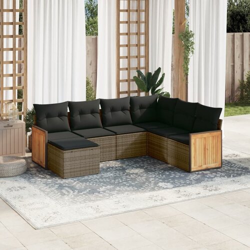 vidaXL 7-dijelni set vrtnih sofa sivi od poliratana Cijene
