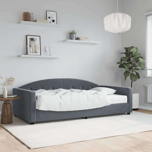 VidaXL Dnevni krevet s madracem tamnosivi 100 x 200 cm bar&amp;scaron;unasti Slike