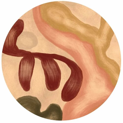  Okrugla fototapeta - Colorful shapes &amp;ndash; worn-out figures in lime wash technique 180x180 Slike