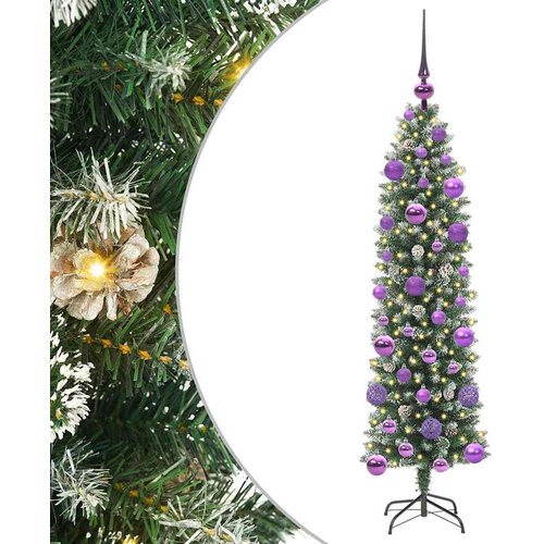  Umjetno vitko božićno drvce Zelena i bijela 120 cm Slike