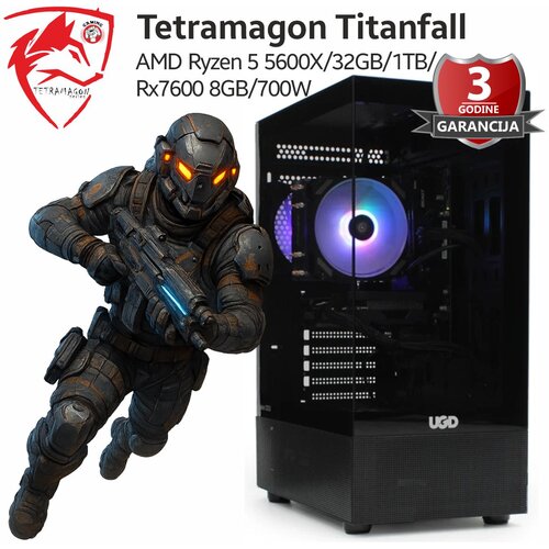 TETRAMAGON series Računar Tetramagon Titanfall AMD Ryzen 5 5600X/32GB/1TB/RX7600 8GB/700W Cene