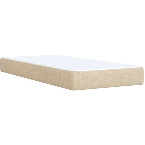 VidaXL Krevet s oprugama i madracem krem 90 x 200 cm od tkanine Slike