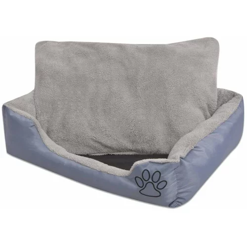  Krevet za pse s podstavljenim jastukom veličina S sivi
