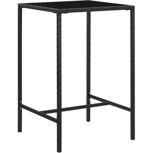  Vrtni barski stol crni 70 x 70 x 110 cm od poliratana i stakla