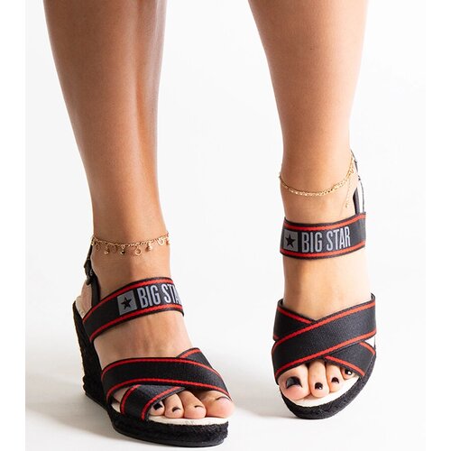 Big Star Black wedge sandals Cene