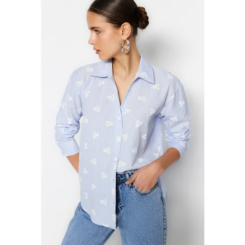 Trendyol Shirt - Blue - Regular fit