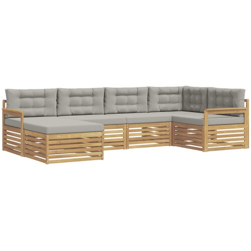 vidaXL Zunanja garnitura za sedenje 6 pcs Bela in svetlo siva, (5000279731) Cene