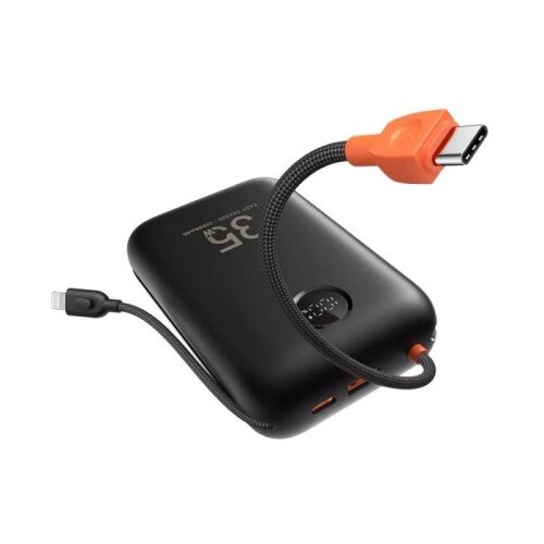 Veger prijenosna baterija s ugrađenim kabelima 30000 mAh, crna Cijene