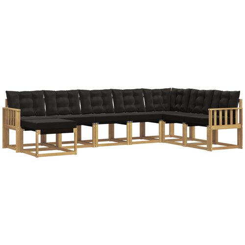vidaXL Zunanja garnitura za sedenje z blazino 8 pcs Bela in črna, (5000280958) Cene
