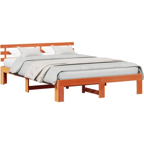  Okvir kreveta od bora Smeđa boja voska Puno drvo 150 x 200 cm Slike