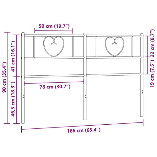  Metalno zamjensko uzglavlje crno 160 cm Slike