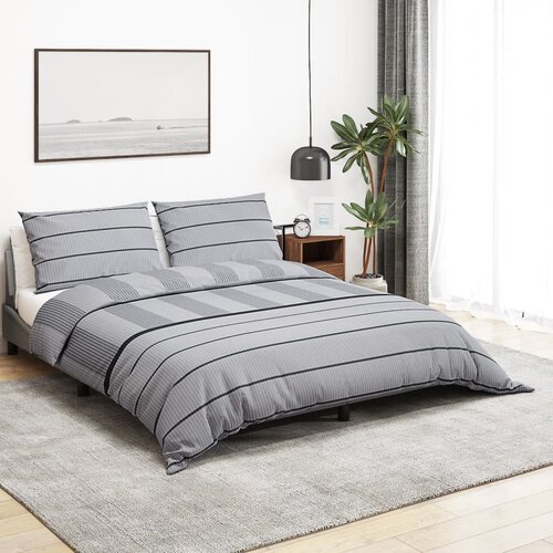 VidaXL Set posteljine za poplun sivi 140 x 200 cm pamučni200x200 Slike