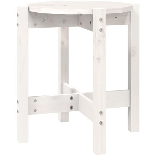 Maison Chic Klubska mizica - kavna mizica - Nizka mizica bela &amp;Oslash; 42,5x45 cm trdna borovina, (21753613) Slike