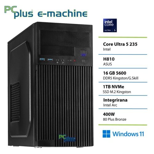 PCPLUS e-machine Ultra 5 235 16GB 1TB SSD Windows 11 Home namizni računalnik Cene