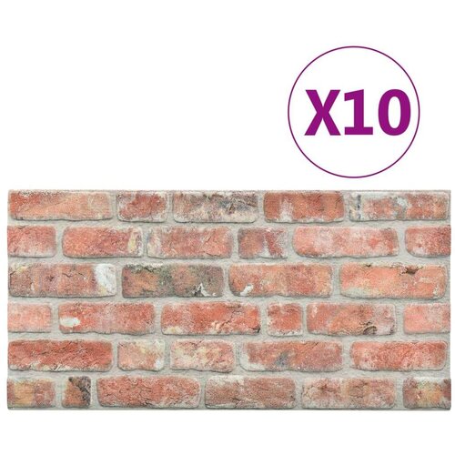 VidaXL 3D zidni paneli s uzorkom crvenih cigli 10 kom EPS Slike