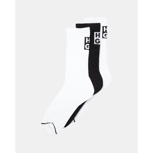 Boss Nogavice 50502007 3P RIB LOGO CC Bela Slike