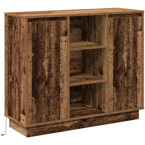 VidaXL Sideboard s LED rasvjetom stari drvo 90x32x75 cm od jeftinog drva Slike