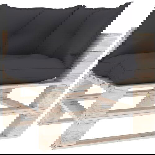 VidaXL Blazine za kavč iz palet 3 kosi antracitno blago Slike
