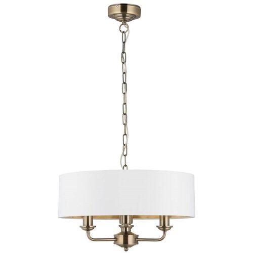  Endon 98934 - Luster na lancu HIGHCLERE 3xE14/40W/230V bela/mesing Slike