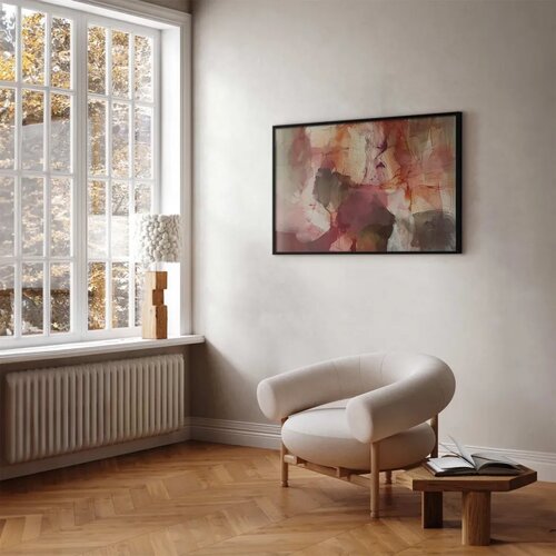  Plakat Spring Composition - glimmers and forms in watercolor technique 90x60 Crni okvir Slike